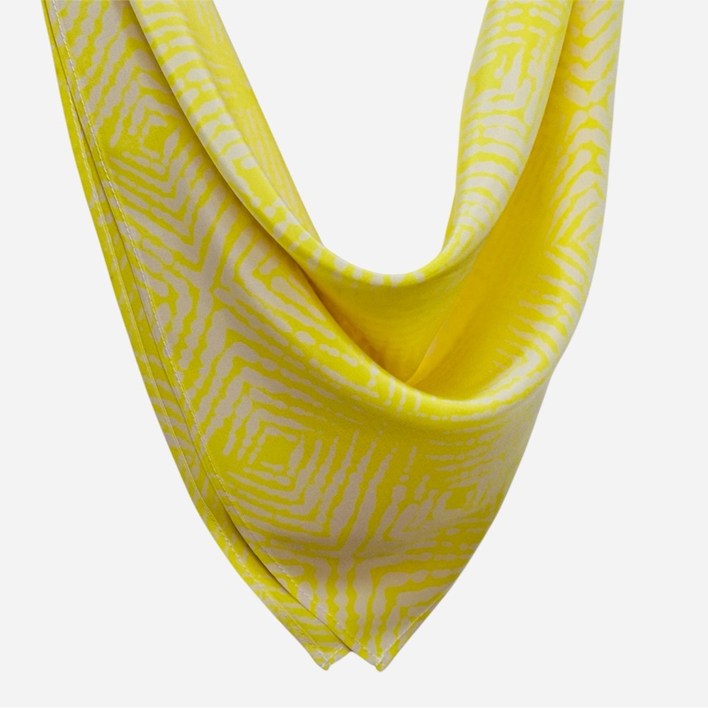 NWT SILKLETTE Soleil 100% Fine Silk Kerchief Scarf YELLOW/WHITE